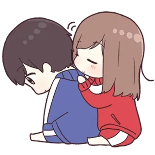 ❤️ 漫画, カップル, ハグ, かわいい, 愛, アニメ telegram sticker