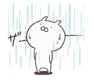 🍢 ザ triste, pluie, nuageux, personnage, mignon, sueur whatsapp sticker