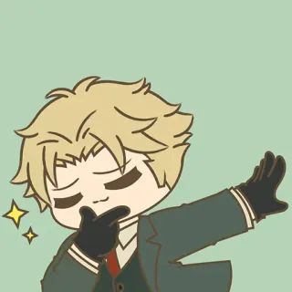 ✨ Anime, Personnage, Cheveux Blonds, Main Gantée, Étincelle telegram sticker