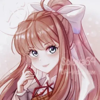 📄 Monika Doki Doki Literature Club! Anime, Mignon, Écolière, Stylo, Art numérique telegram sticker