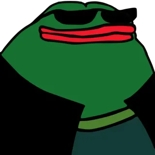 😎 Pepe the Frog pepe, 青蛙, 表情包, 太阳镜 whatsapp sticker