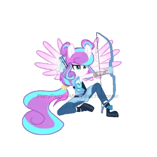 😊 Cartoon, Pony, Bogenschütze, Pfeil und Bogen, Flügel, Figur, Kunstwerk whatsapp sticker