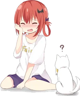 😭 Fair Аниме, Плач, Девочка, Собака, Мультфильм telegram sticker