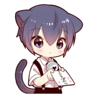 🍓 こひごこがかり Anime, Gato, Kawaii, Chibi, Fofo, Mangá, Ilustração, Menino telegram sticker