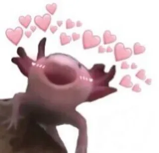 🥰 アホロートル, ハート, 可愛い, 動物, ステッカー telegram sticker