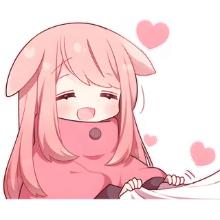😇 kawaii, anime, fofo, coração, rosa, mangá, menina, chibi whatsapp sticker