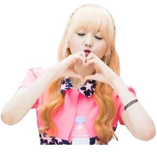 ❤ femme, fille, coeur, coréen, pose, mignon whatsapp sticker