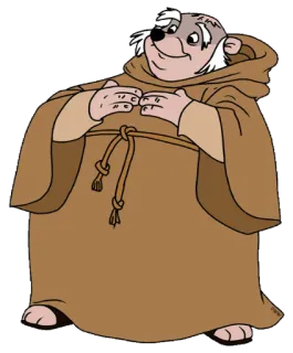 😌 Friar Tuck Robin Hood Fray Tuck, Disney, Robin Hood, oso, personaje de dibujos animados, película animada telegram sticker