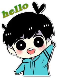 ✋ hello saludo, dibujos animados, lindo, hola telegram sticker