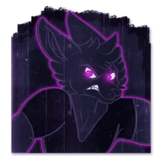 👁 Furry, Anthropomorph, Wolf, Tier, Kreatur, Leuchtende Augen telegram sticker