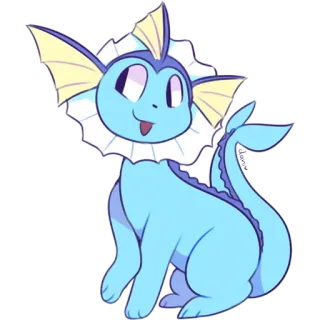 🤔 Vaporeon Pokemon Vaporeon, Pokémon, Tipo Água, Fofo, Desenho animado whatsapp sticker