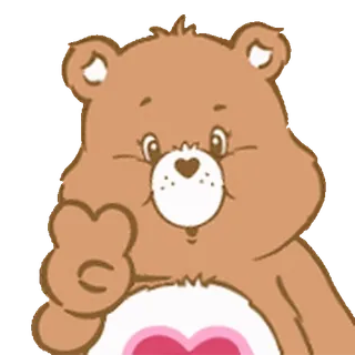 😊 Tenderheart Bear Care Bears ケアベア, テンダーハートベア, アニメ, クマ, 挨拶, ハート, かわいい whatsapp sticker