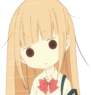 😐 anime, girl, cartoon, character, expression, disappointed telegram sticker