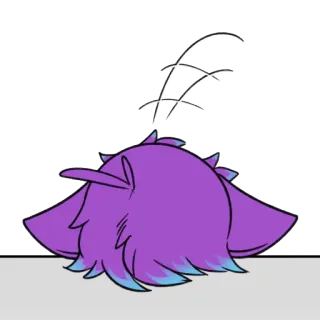 😑 紫, キャラクター, デフォルメ, 動物 telegram sticker