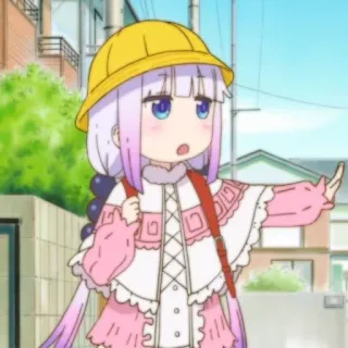 🍚 Kanna Kamui Miss Kobayashi's Dragon Maid Anime, Kanna, Dragon Maid, Desenho animado, Fofo, Ilustração whatsapp sticker