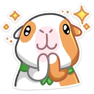 ☺️ Meerschweinchen, Tier, süß, kawaii, Aufkleber, Haustier, entzückend, Glitzer whatsapp sticker