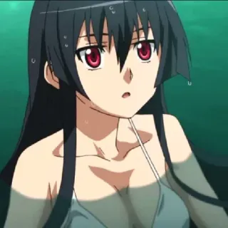 🙁 Akame Akame ga Kill! аниме, девушка, Акаме, Akame ga Kill!, милая, красные глаза, купальник telegram sticker