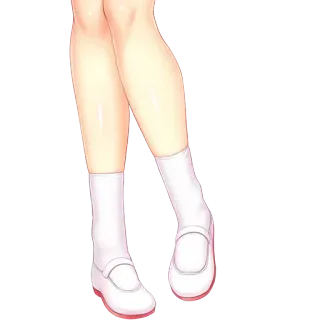 🍑 jambes, chaussures, chaussettes, anime, écolière telegram sticker