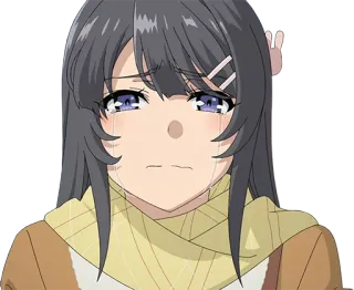 😢 Mai Sakurajima Rascal Does Not Dream of Bunny Girl Senpai anime, crying, sad, mai sakurajima, bunny girl senpai telegram sticker