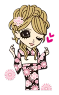 😉 imut, karakter, mode, bunga, kewanitaan, anime telegram sticker