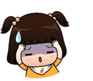 😓 Anime, Cartoon, Mädchen, Schweiß, Schock, verlegen telegram sticker