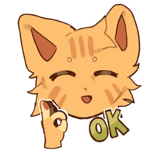 👍 ok кот, ок, ладно, большой палец вверх, животное, стикер telegram sticker