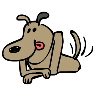 🙂 chien, animal, dessin animé, mignon telegram sticker