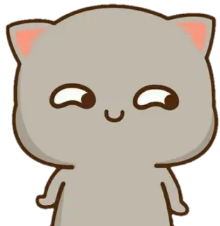 😏 kot, słodki, zwierzę, kreskówka, naklejka whatsapp sticker