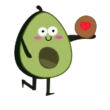 ❤️ avocado, cartoon, heart, cute, food, fruit, love telegram sticker