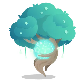 🦋 tree, fantasy, magic, nature, glowing, sparkly, whimsical telegram sticker