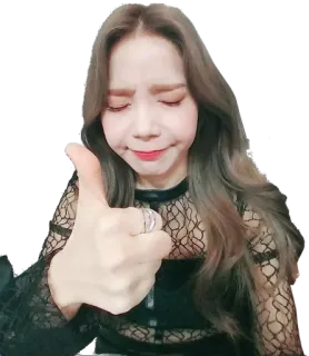 👍 jempol, korea, wanita, gestur, positif telegram sticker