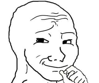 😏 Wojak meme, internet, character, drawing, smug telegram sticker