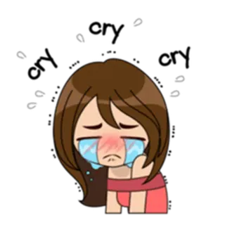 😭 llorando, triste, emoción, dibujo, chica, lágrimas telegram sticker