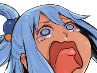 😫 Aqua Konosuba Anime, Pianto, Divertente, Esagerato, Reazione, Konosuba, Aqua telegram sticker