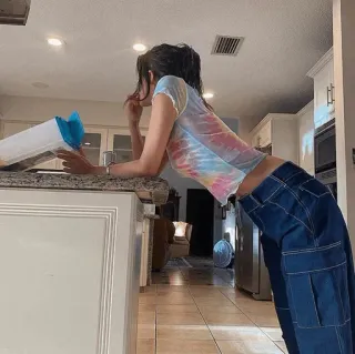 ▪️ woman, indoors, kitchen, girl, person whatsapp sticker