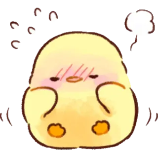 🤒 น่ารัก, คาวาอิ, สัตว์, สีเหลือง, สติกเกอร์, ลูกเจี๊ยบ telegram sticker