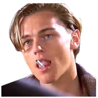 😊 Leonardo DiCaprio actor, cigarrillo, fumando, Leo, DiCaprio whatsapp sticker