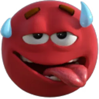 🥵 อิโมจิ, สีแดง, เหงื่อ, ลิ้น, การ์ตูน telegram sticker