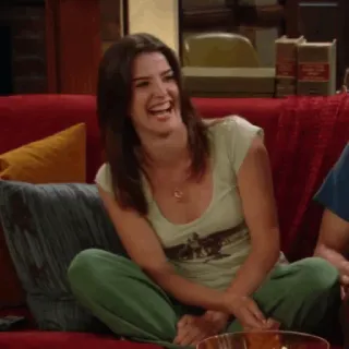 🍕 Robin Scherbatsky How I Met Your Mother Robin Scherbatsky, How I Met Your Mother, nữ diễn viên, chương trình TV, cười, mỉm cười telegram sticker