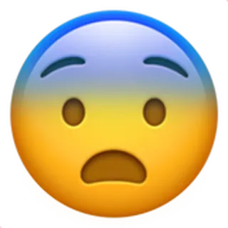 😨 이모티콘, 슬픈, 걱정하는, 얼굴, 표정 telegram sticker