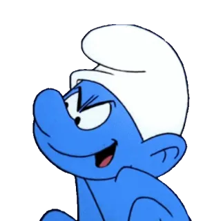 😈 Smurf Cartone animato, Puffo, Felice, Blu, Personaggio telegram sticker