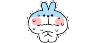 😰 うさぎ, かわいい, 汗, ウサギ, 不安, アニメ, 可愛い telegram sticker