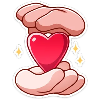 ❤️ coeur, amour, mains, étincelles, mignon, affection, gentillesse telegram sticker