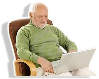🙂 Hide the Pain Harold Мем, Интернет, Ноутбук, Мужчина, Гарольд telegram sticker