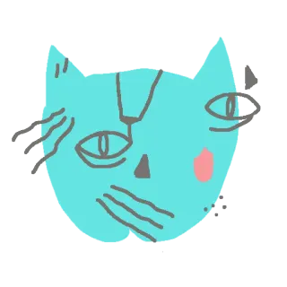 🙃 Katze, Blau, Tier, Süß, Aufkleber, Cartoon whatsapp sticker