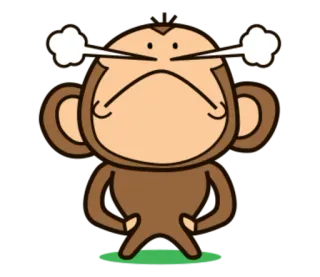 🐵 โกรธ, ลิง, การ์ตูน, หงุดหงิด, เสียใจ, ไอน้ำ telegram sticker