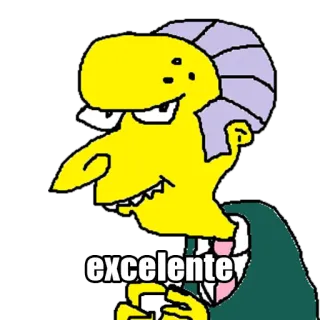 👌 Mr. Burns The Simpsons excelenter Mr. Burns, Les Simpson, excellent, dessin animé, drôle, personnage telegram sticker