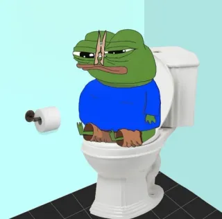🚽 Pepe the Frog pepe, rana, meme, cultura de internet, váter, baño telegram sticker