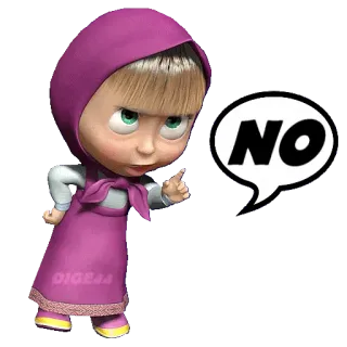 👎 Masha Masha and the Bear NO Dibujo animado, No, Masha y el Oso, Personaje, Pegatina, Niña telegram sticker