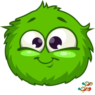 ☺️ Dibujos animados, Verde, Esponjoso, Personaje, Lindo whatsapp sticker